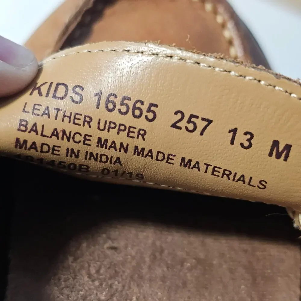 Florsheim Kids Penny Loafers Brown Leather Memory Foam Slip On Shoes Size 13 M